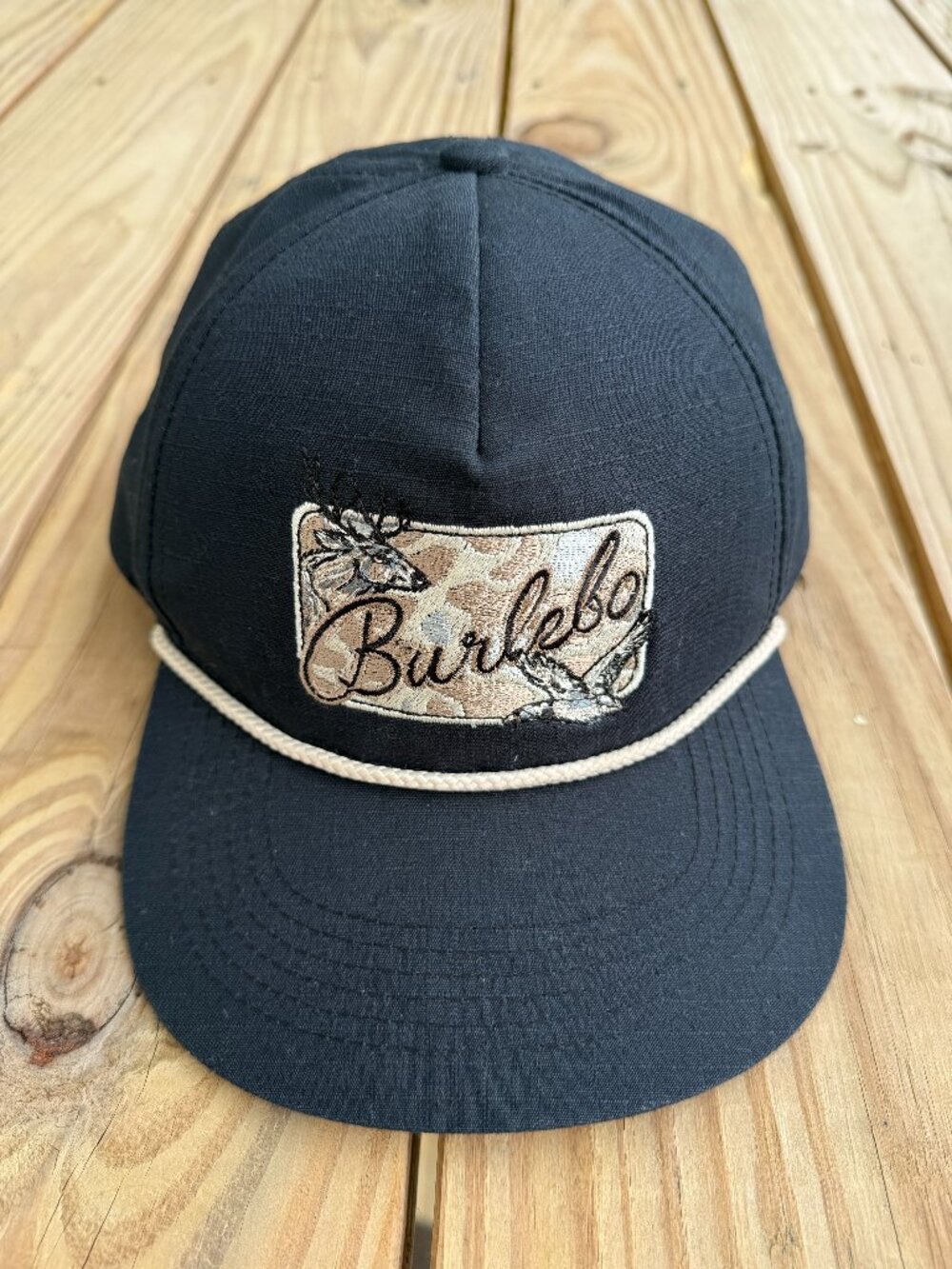 Burlebo Men's  Camo Hunting Snapback Hat Black Cap Trucker Adjustable Ripstop